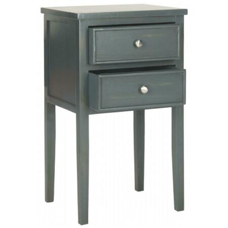 SAFAVIEH Toby End Table- Steel Teal - 29.7 x 14.2 x 16.9 in. AMH6625B